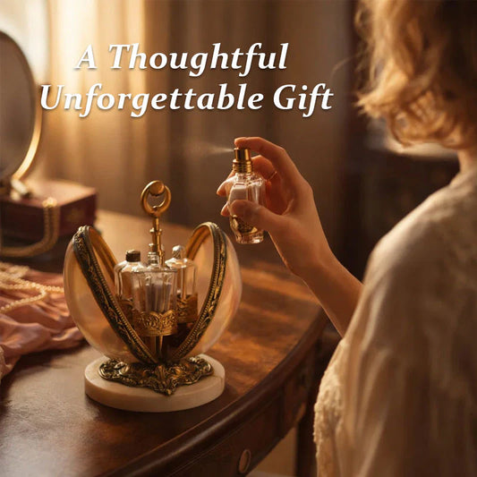 🕯 Vintage Shell Perfume Display(includes 4 empty perfume decanters)