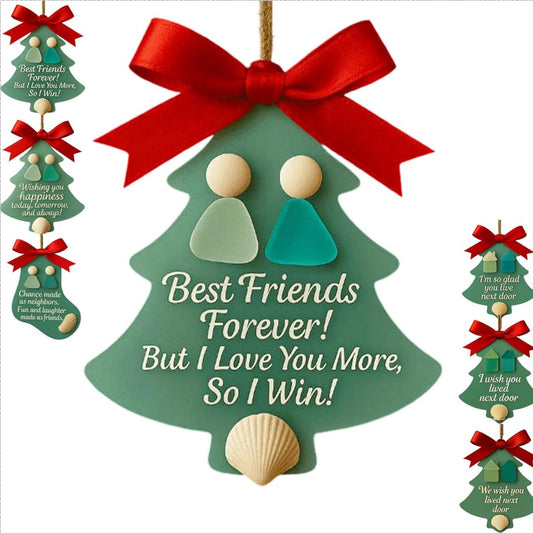 🎄✨ Heartfelt Sea Glass Christmas Ornaments