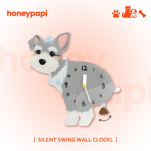 Small Dog Silent Wall Clock
