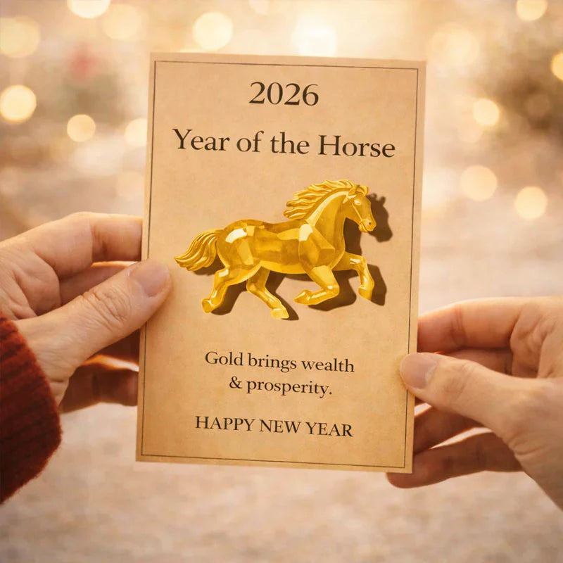 2026 Year of the Horse Gemstone Blessing Card