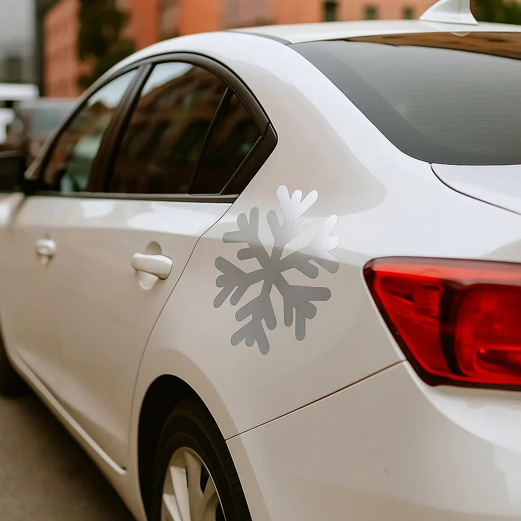 ❄️ Silver Snowflake Car Decal | Winter Car Sticker