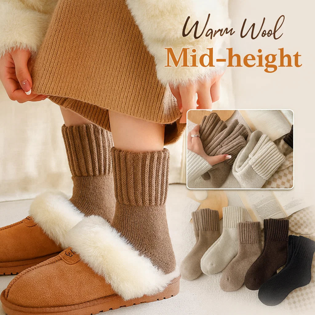 Warm Wool Socks in Mid-Height