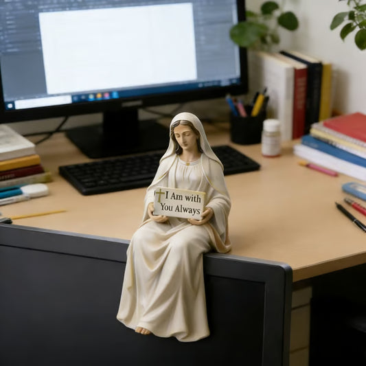 ✝Virgin Mary Desk Companion Figurine✨Hand-Painted Ceramic Figurine