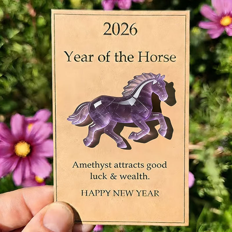 2026 Year of the Horse Gemstone Blessing Card