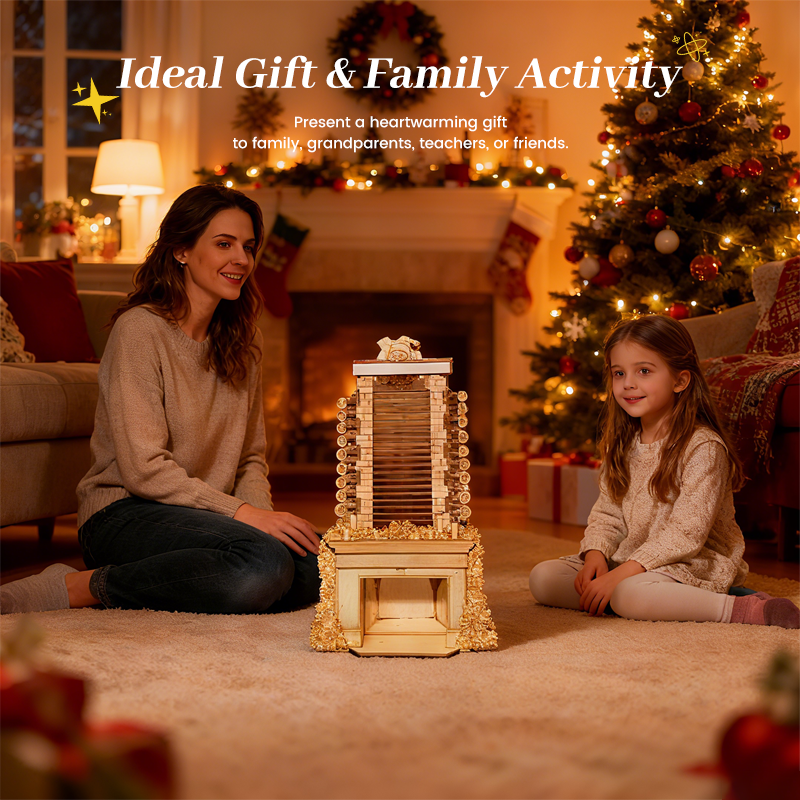 🎄🎅 Wooden Santa Down-the-Chimney Advent Calendar