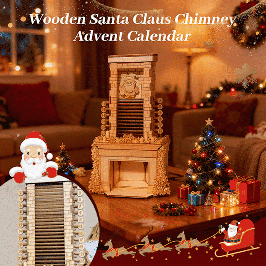 🎄🎅 Wooden Santa Down-the-Chimney Advent Calendar
