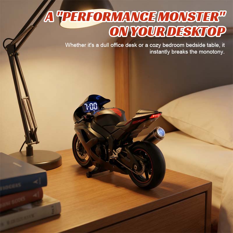 🏍️ Realistic Motorcycle Digital Alarm Clock 🏁✨