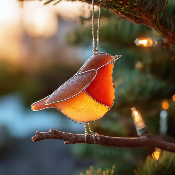 🌊🐦 Sea Glass Bird Ornaments