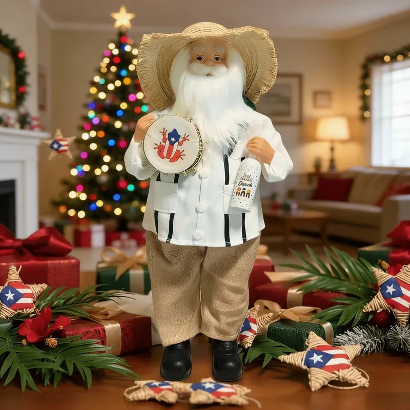 🔥LAST DAY 50% OFF - 🎅Puerto Rican Santa Claus – Coquito & Tambor Holiday Decor🎶