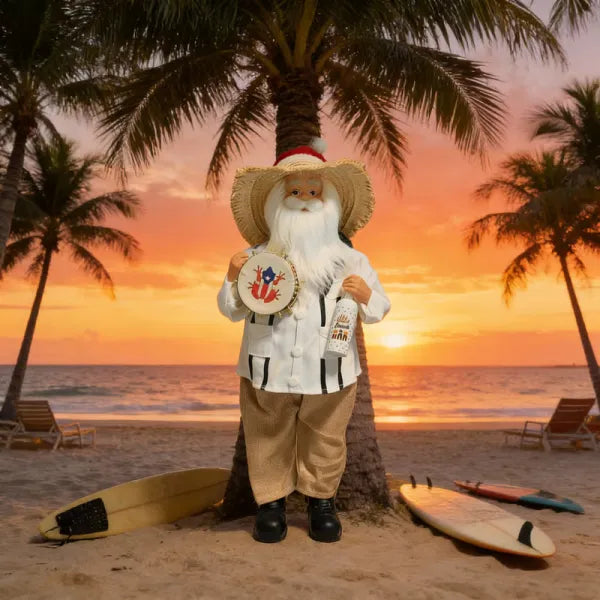 🔥LAST DAY 50% OFF - 🎅Puerto Rican Santa Claus – Coquito & Tambor Holiday Decor🎶