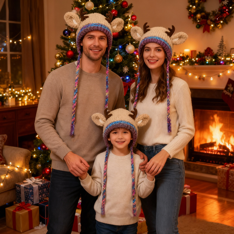 🎅 2-in-1 Reindeer Knit Hat & Handbag