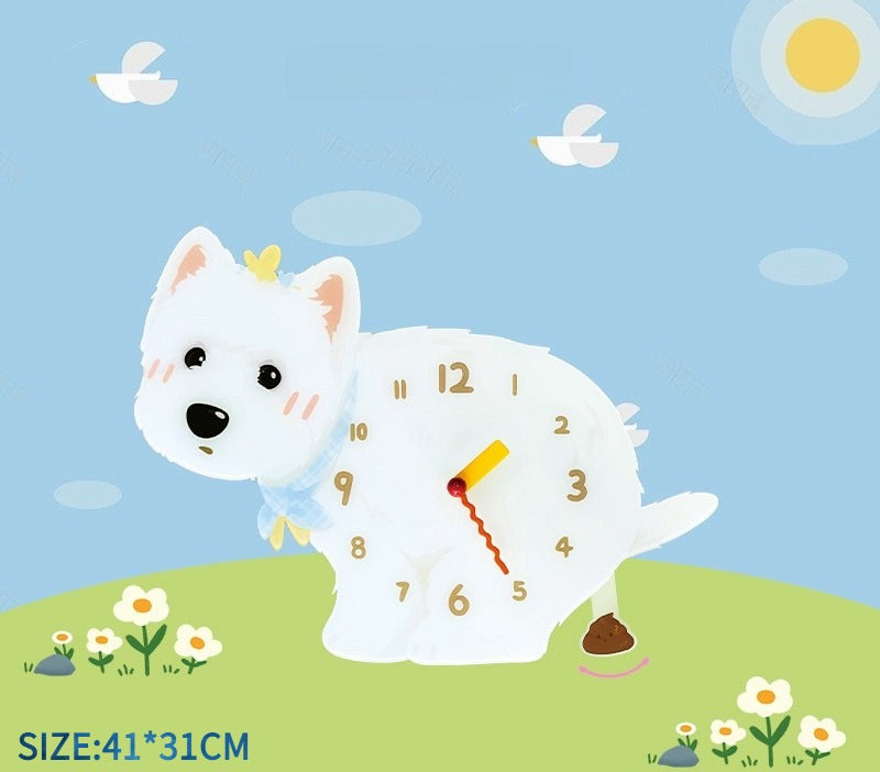 Small Dog Silent Wall Clock