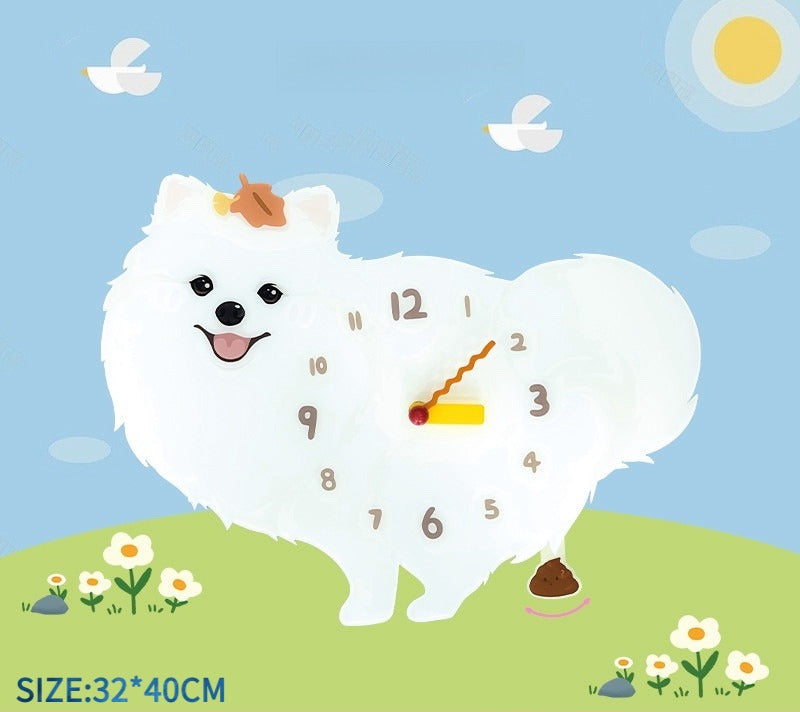 Small Dog Silent Wall Clock