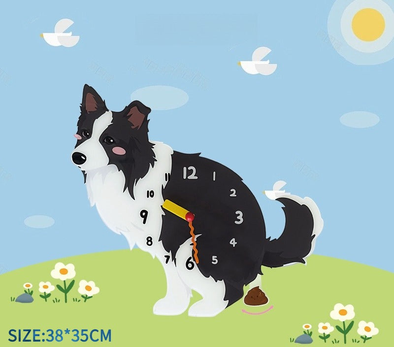 Small Dog Silent Wall Clock