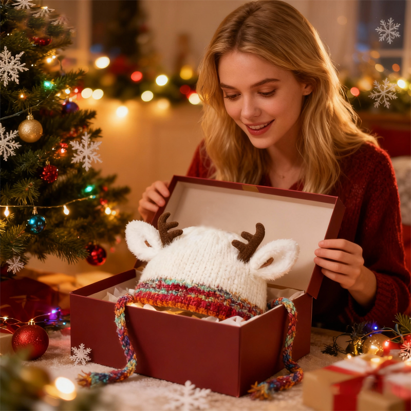 🎅 2-in-1 Reindeer Knit Hat & Handbag