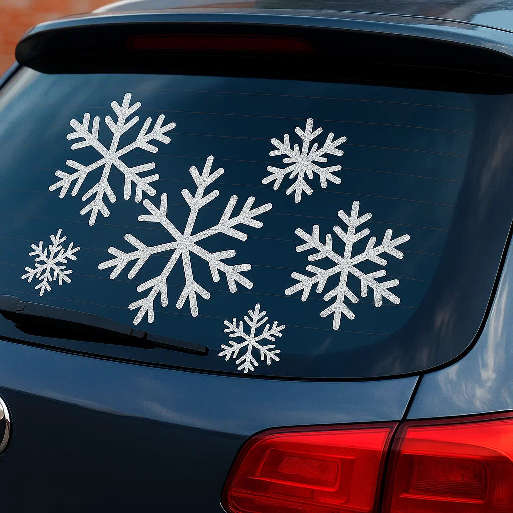 ❄️ Silver Snowflake Car Decal | Winter Car Sticker