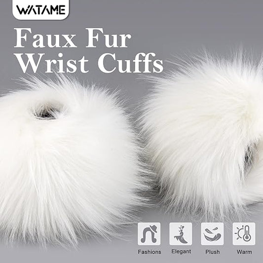 Women Faux Fur Wrist Cuffs