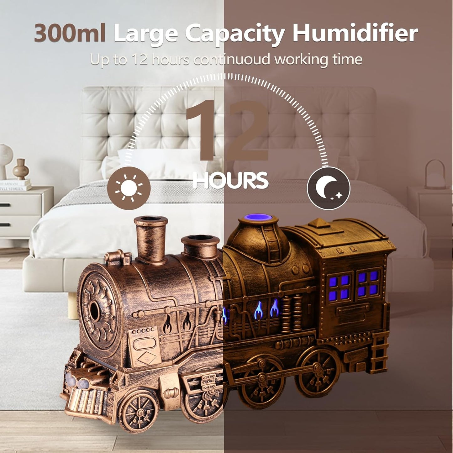 🚂 Train Humidifier with Essential Oil Diffuser