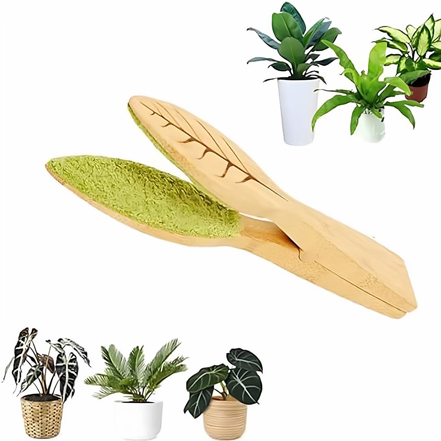 Creative Wooden Leaf Cleaning Tool Set