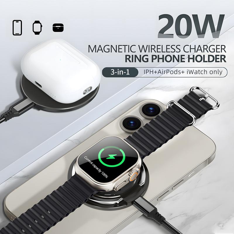 Charging Station for Apple Multiple Devices-3 in 1 Magnetic Wireless Charger