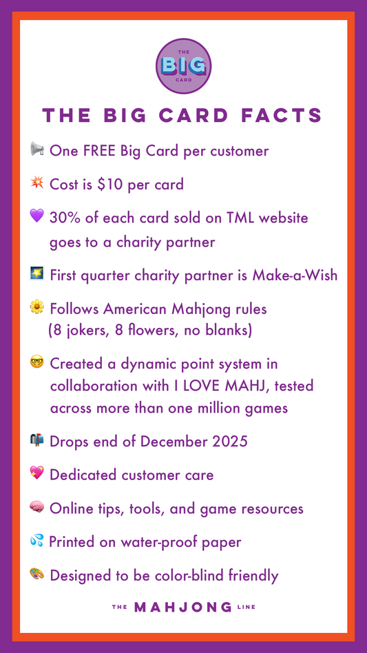 The Big Card 2026: American Mahjong Playing Card