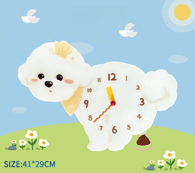 Small Dog Silent Wall Clock