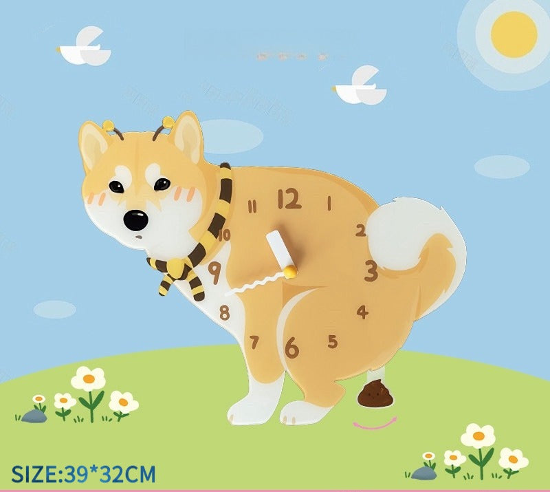 Small Dog Silent Wall Clock