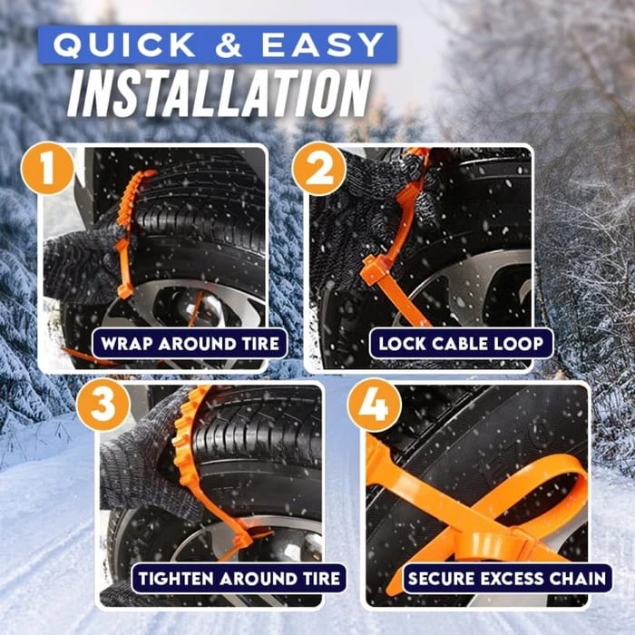 🔥LAST DAY SALE-49% OFF🔥Universal Reusable Anti-skid Nylon Tire Chains