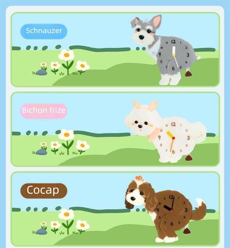 Small Dog Silent Wall Clock