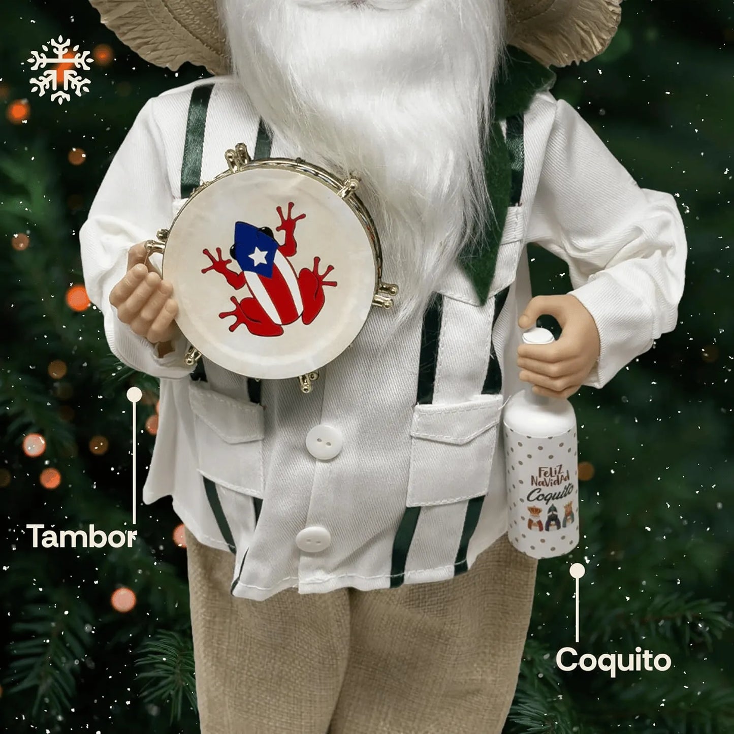 🔥LAST DAY 50% OFF - 🎅Puerto Rican Santa Claus – Coquito & Tambor Holiday Decor🎶