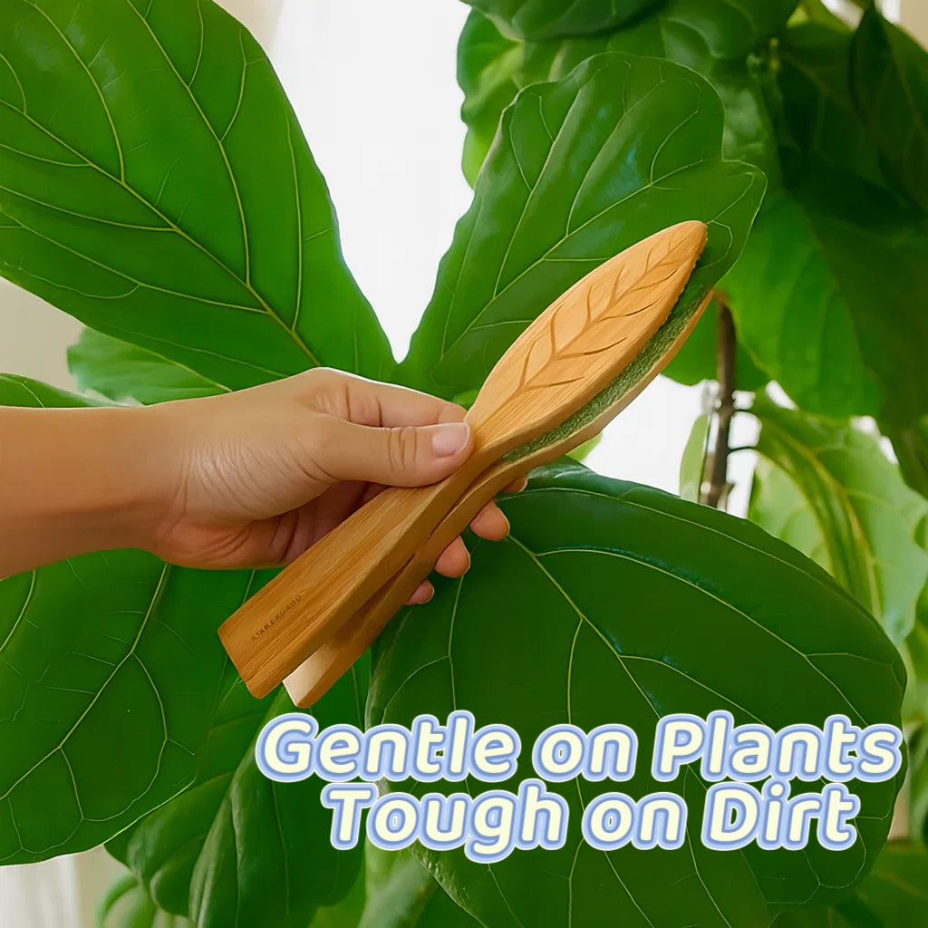 Creative Wooden Leaf Cleaning Tool Set