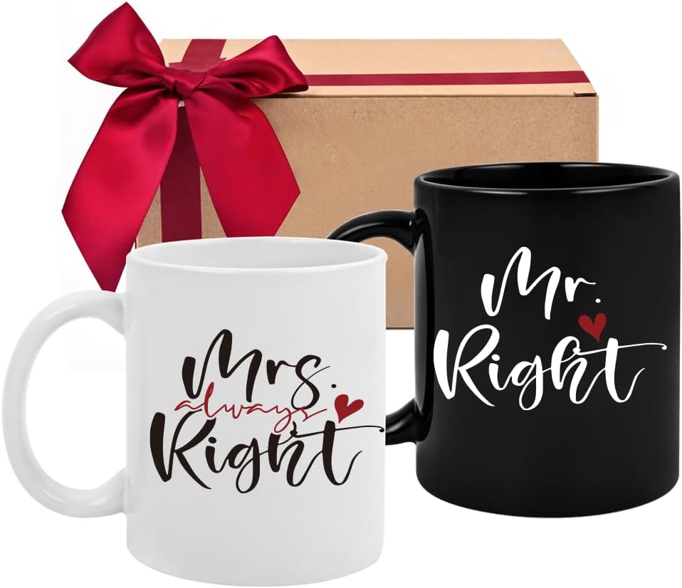 RIJEFUL Mr Right & Mrs Always Right Mug Set Gift Review