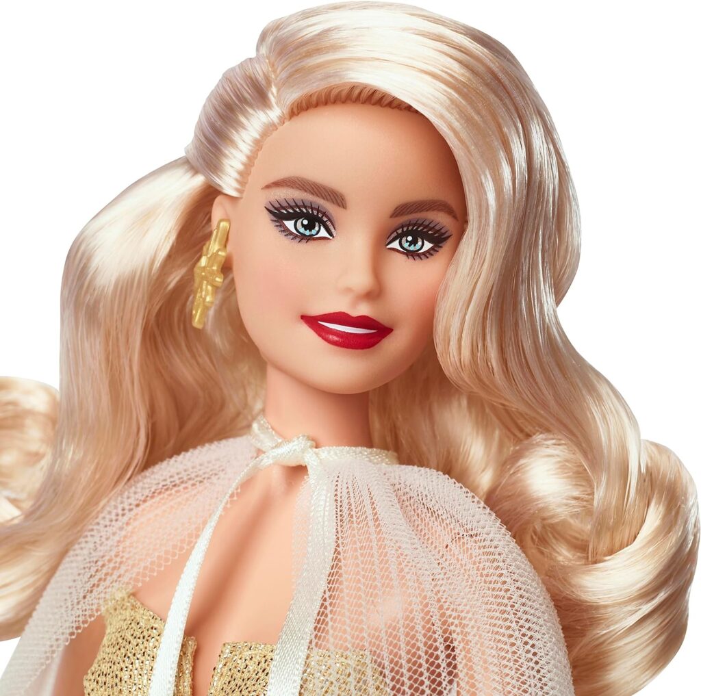 Barbie 2023 Holiday Barbie Doll, Seasonal Collector Gift, Barbie Signature, Golden Gown and Displayable Packaging, Blonde Hair