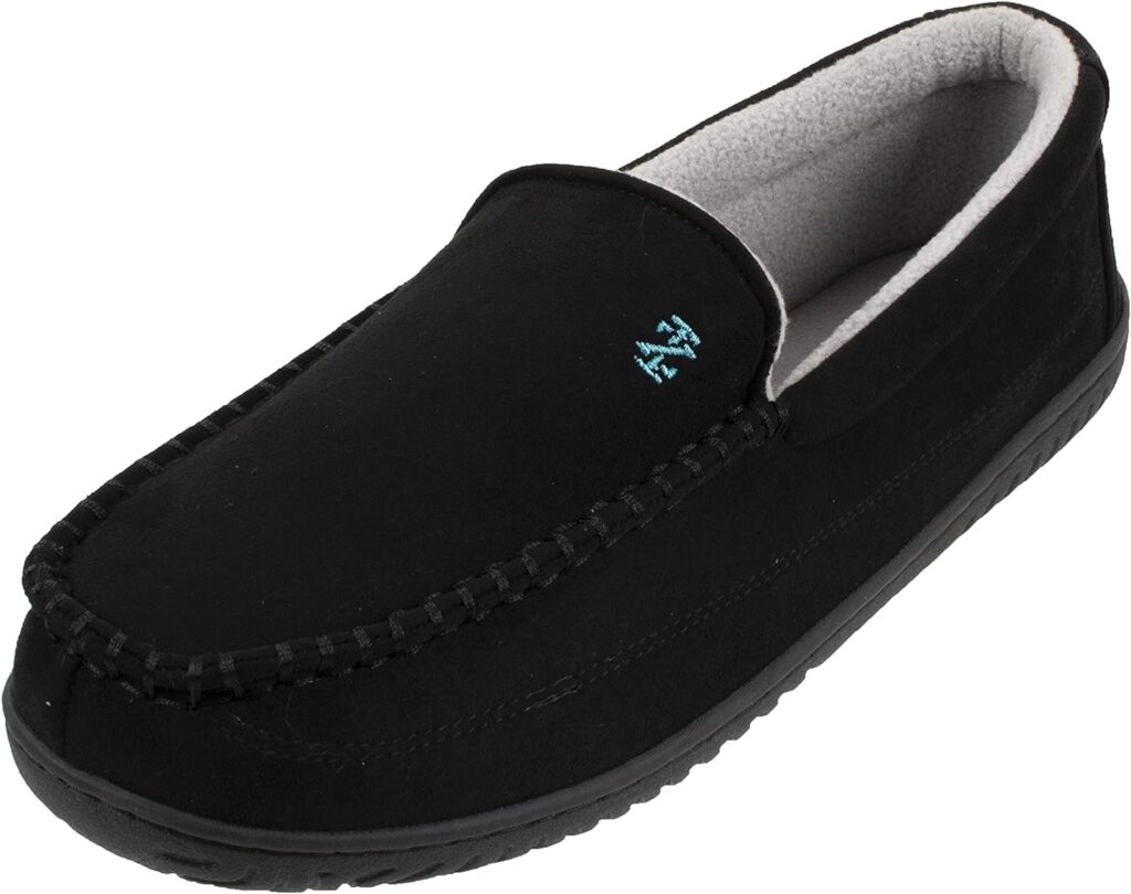 IZOD Mens Two-Tone Moccasin Slipper, Warm Soft Classic Slip-On, Mens Sizes 8 to 13